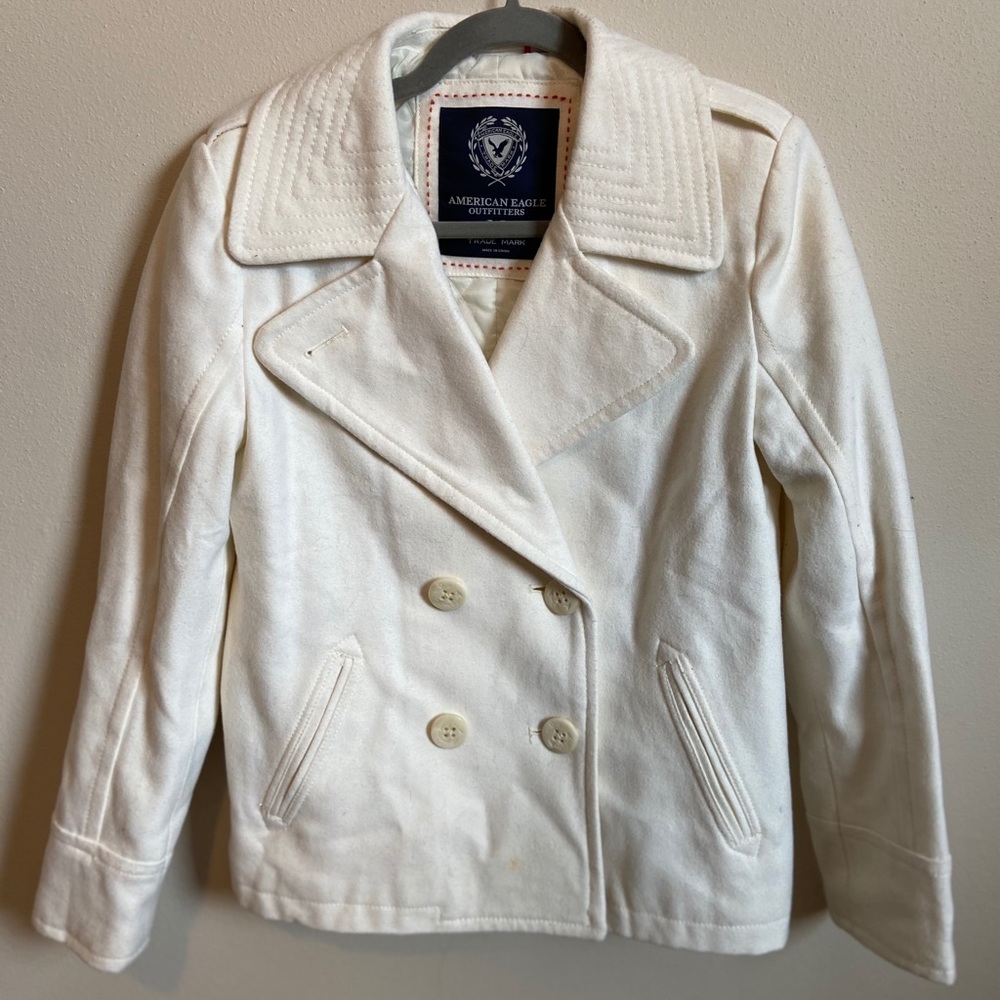 Off white American Eagle peacoat